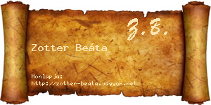 Zotter Beáta névjegykártya