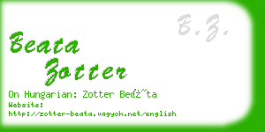 beata zotter business card